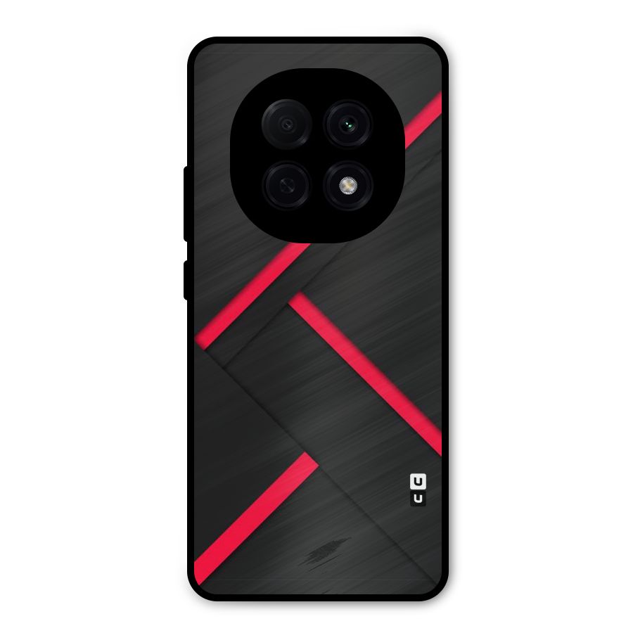 Red Disort Stripes Metal Back Case for Oppo F29 Pro