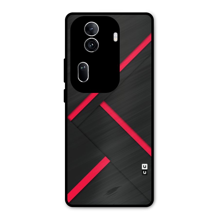 Red Disort Stripes Metal Back Case for Oppo Reno11 Pro 5G