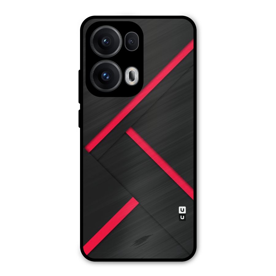 Red Disort Stripes Metal Back Case for Oppo Reno13 Pro