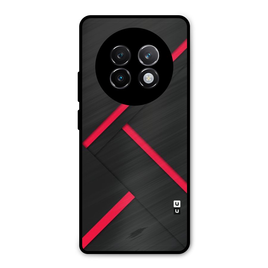 Red Disort Stripes Metal Back Case for Realme 13 Plus