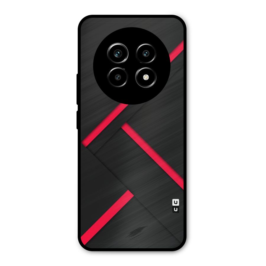 Red Disort Stripes Metal Back Case for Realme 13 Pro