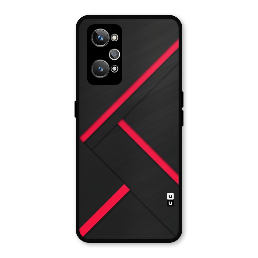 Red Disort Stripes Metal Back Case for Realme GT Neo2