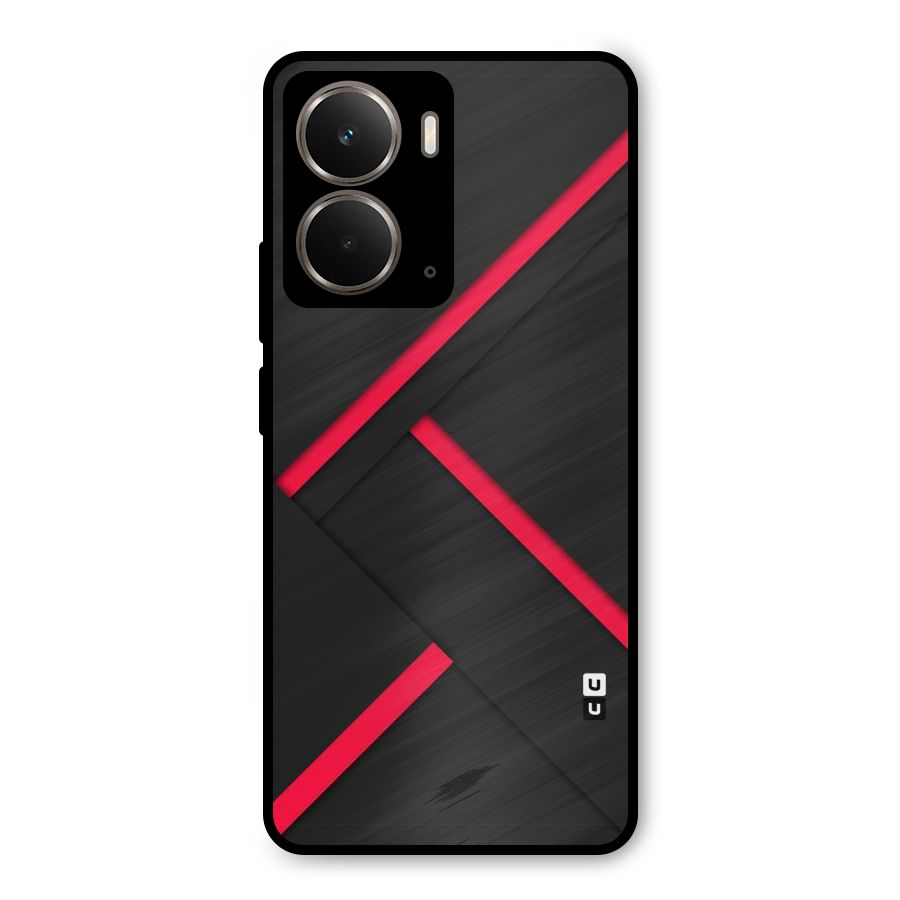 Red Disort Stripes Metal Back Case for Realme P3