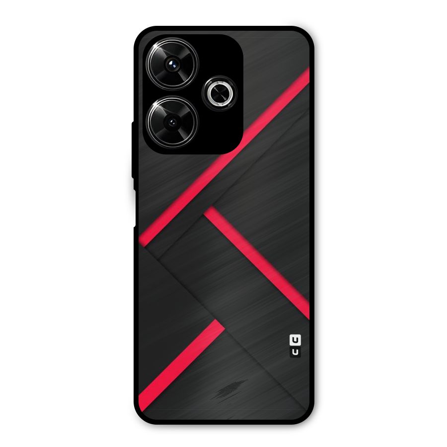 Red Disort Stripes Metal Back Case for Redmi 13 5G
