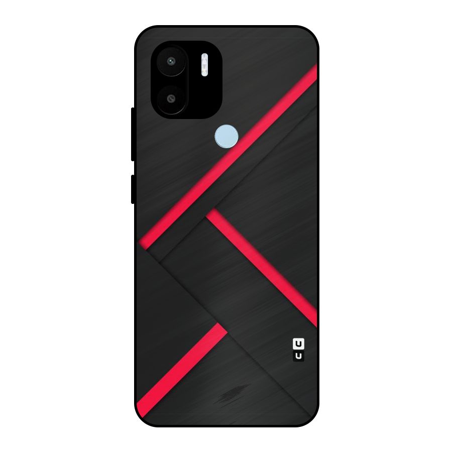 Red Disort Stripes Metal Back Case for Redmi A1+