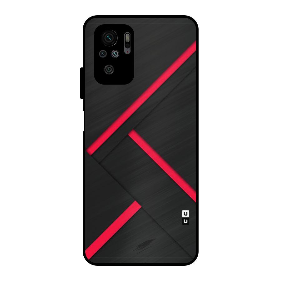Red Disort Stripes Metal Back Case for Redmi Note 10S