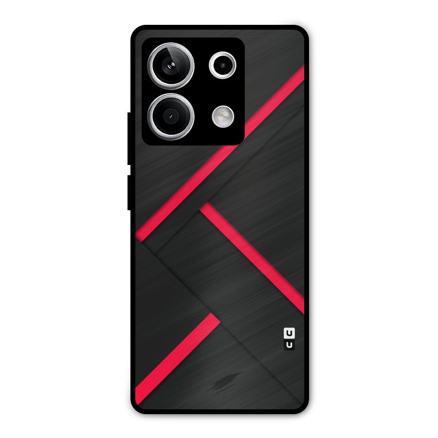 Red Disort Stripes Metal Back Case for Redmi Note 13 5G