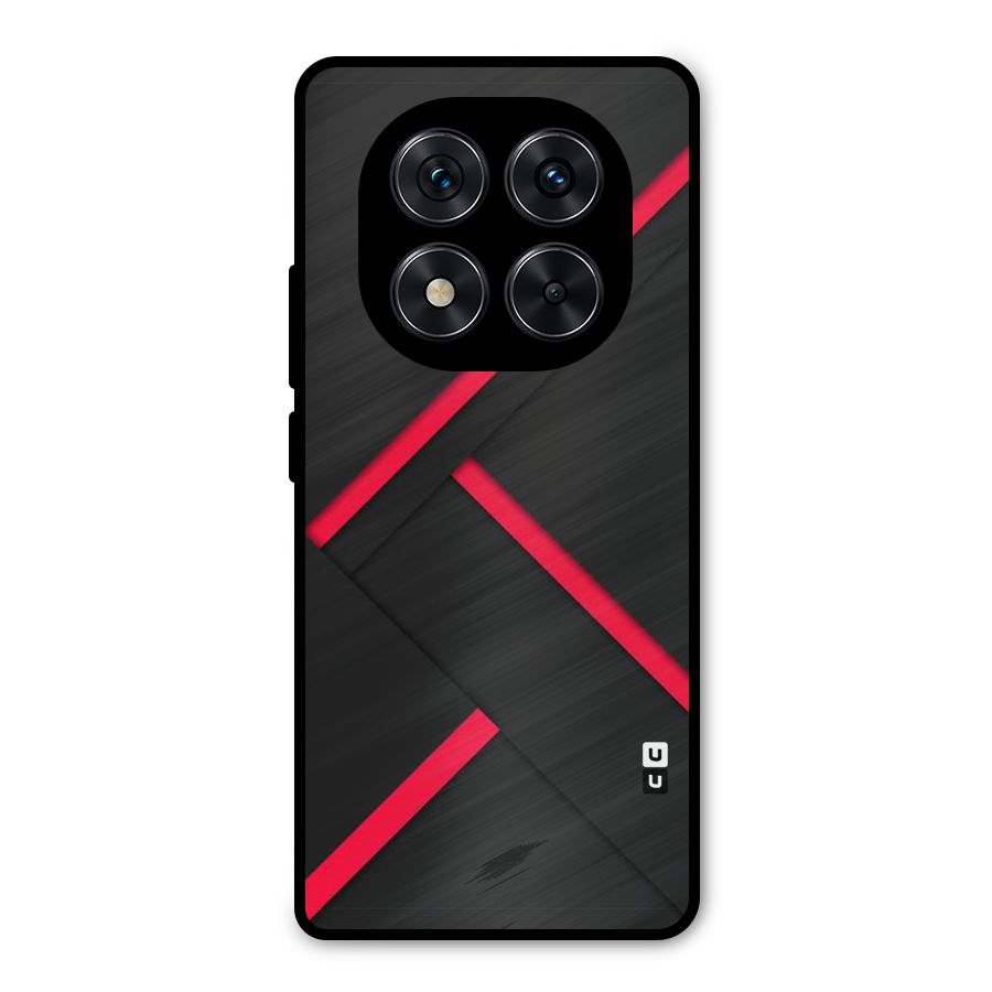 Red Disort Stripes Metal Back Case for Redmi Note 14 Pro 5G