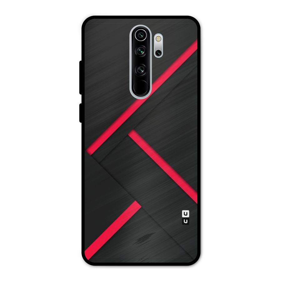 Red Disort Stripes Metal Back Case for Redmi Note 8 Pro