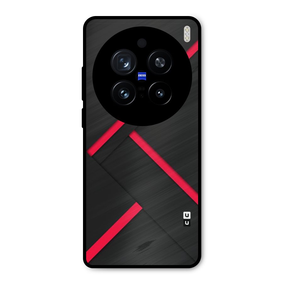 Red Disort Stripes Metal Back Case for Vivo X200 Pro