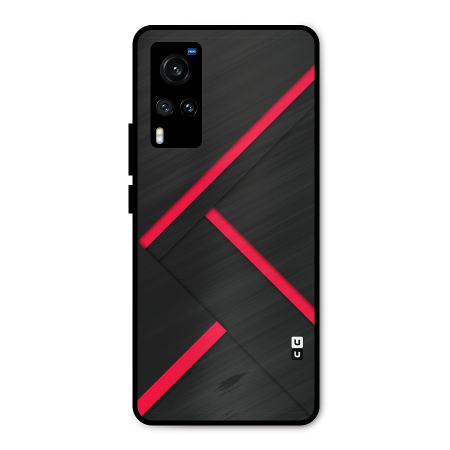 Red Disort Stripes Metal Back Case for Vivo X60