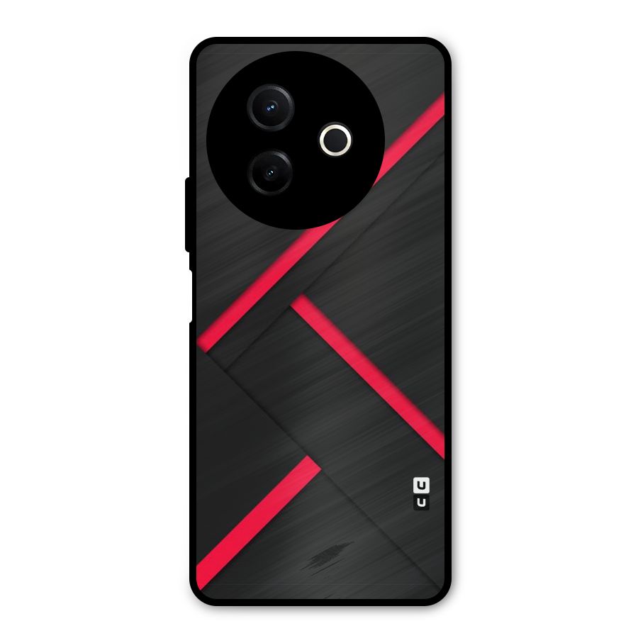 Red Disort Stripes Metal Back Case for Vivo Y39