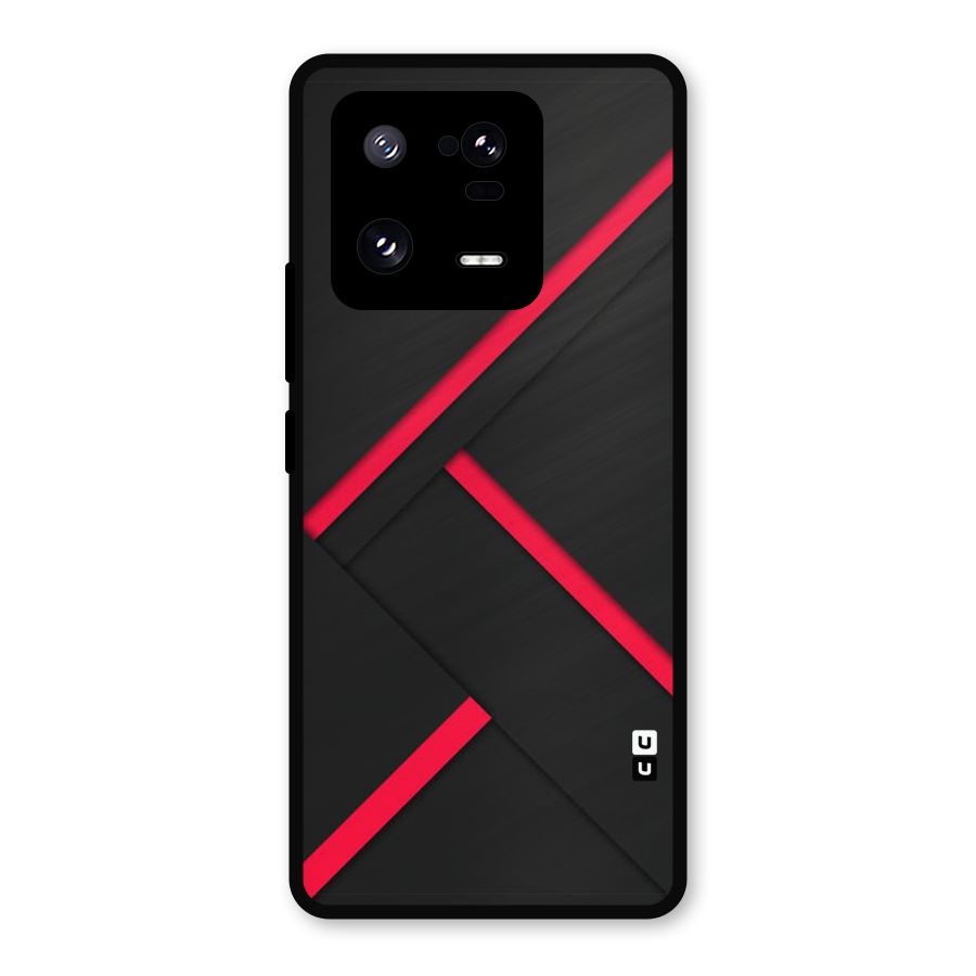 Red Disort Stripes Metal Back Case for Xiaomi 13 Pro