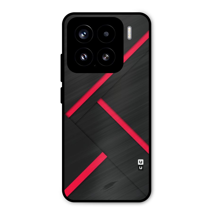 Red Disort Stripes Metal Back Case for Xiaomi 15