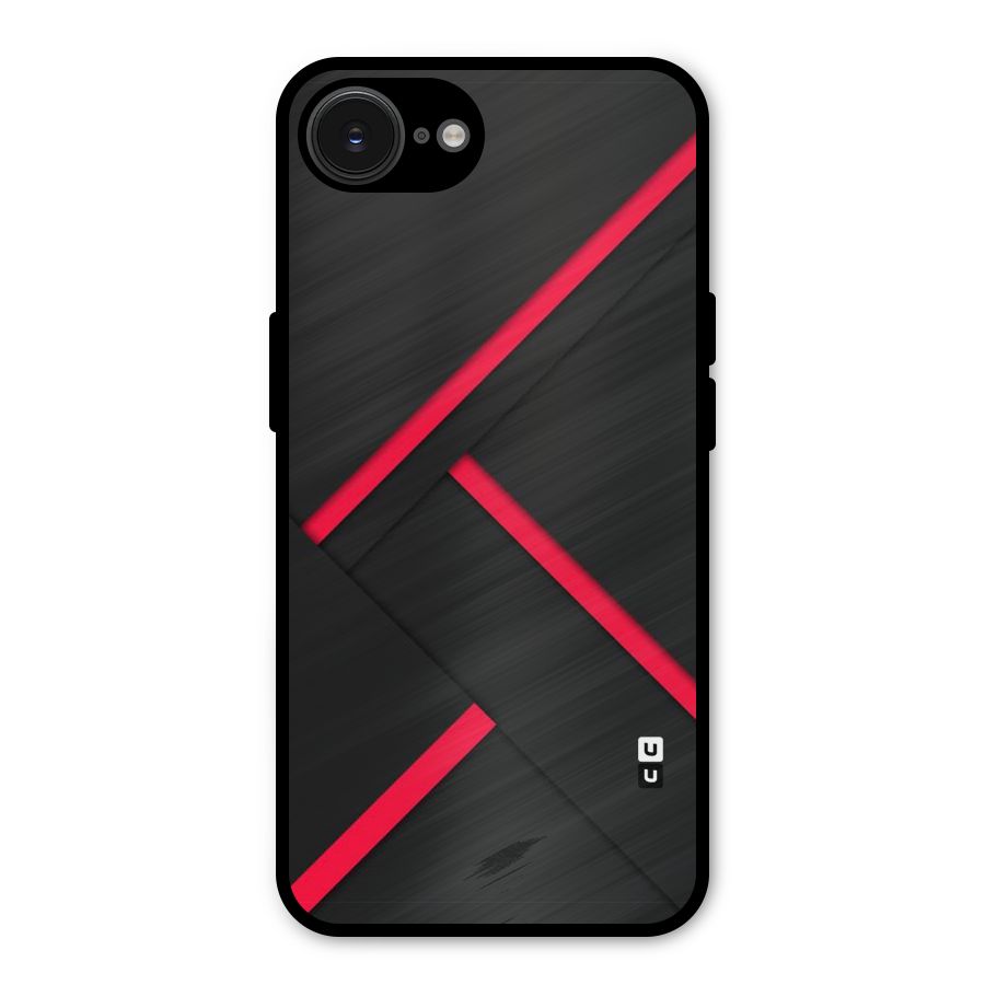 Red Disort Stripes Metal Back Case for iPhone 16e