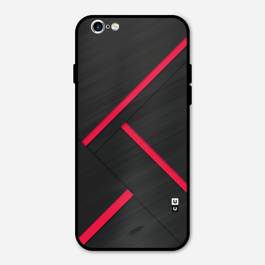 Red Disort Stripes Metal Back Case for iPhone 6 6s