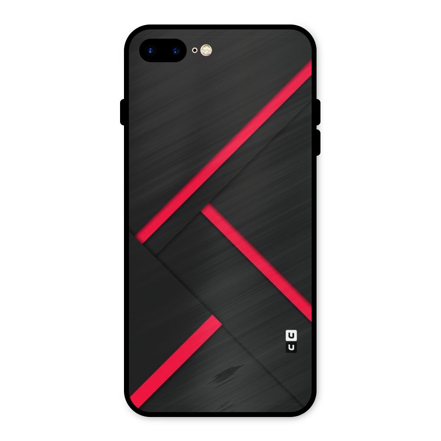 Red Disort Stripes Metal Back Case for iPhone 8 Plus