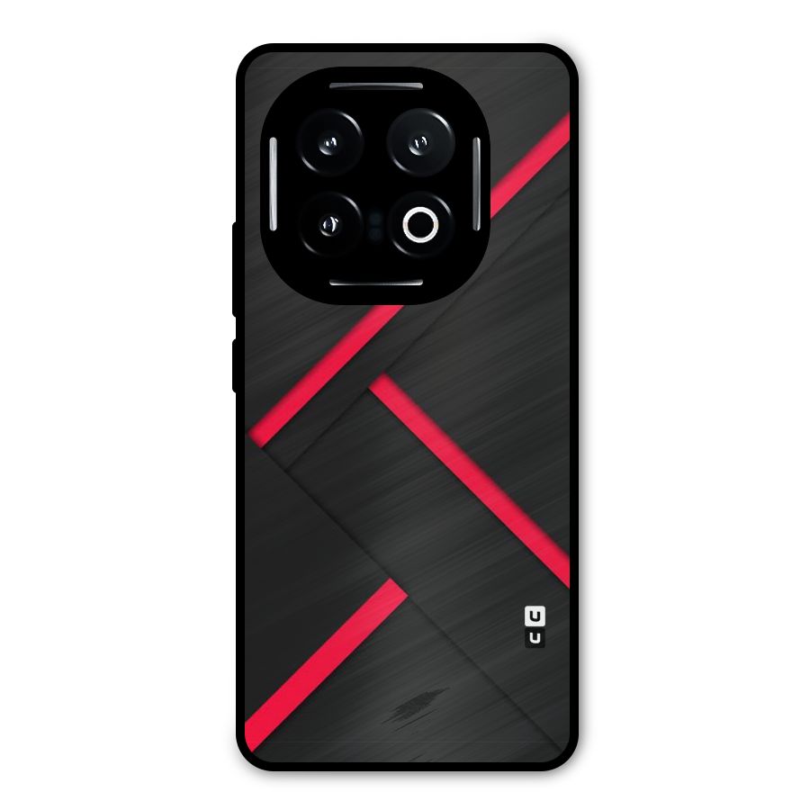 Red Disort Stripes Metal Back Case for iQOO 13