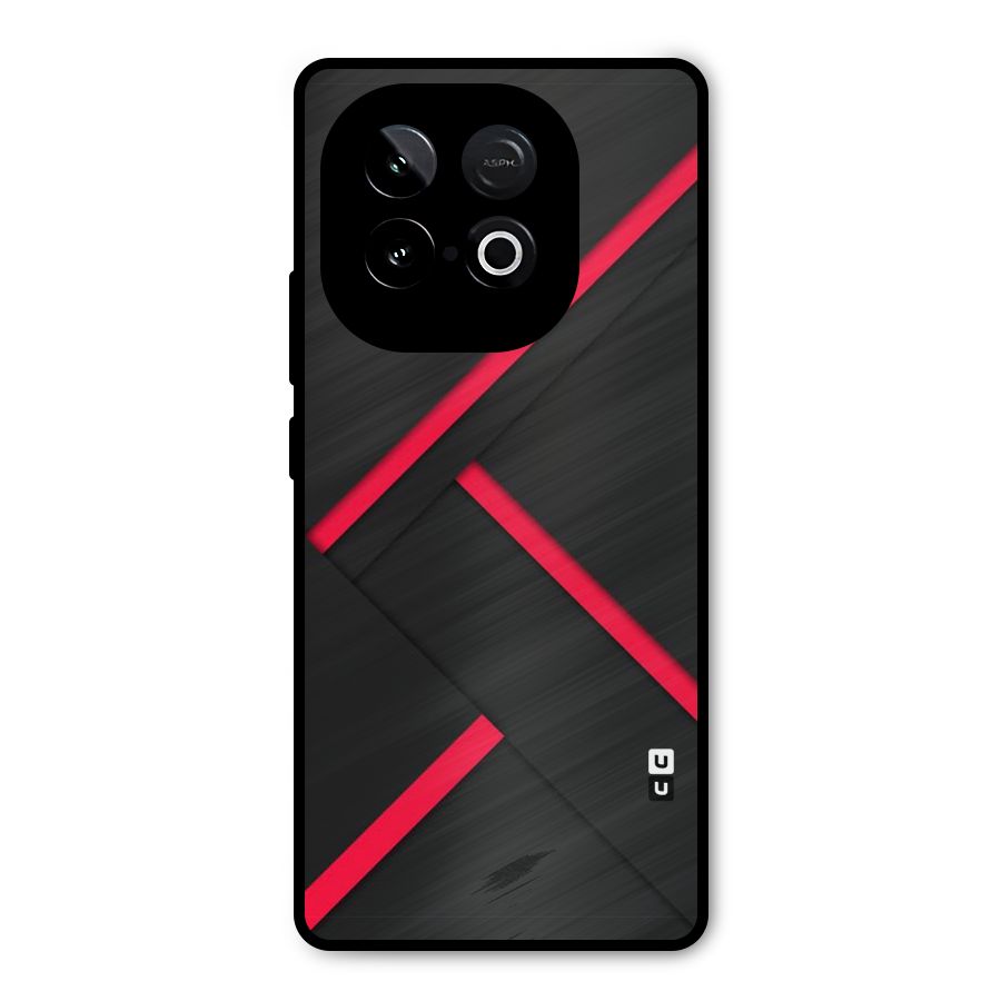 Red Disort Stripes Metal Back Case for iQOO Neo 10