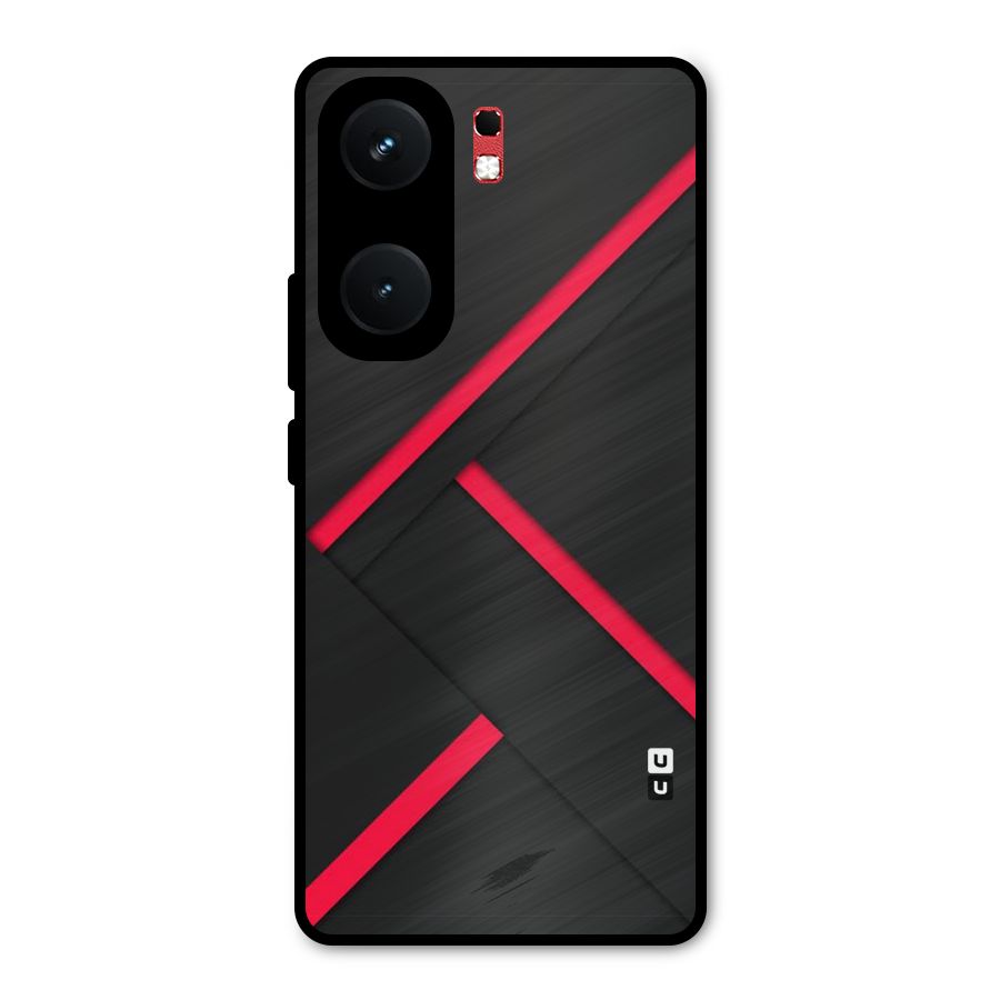Red Disort Stripes Metal Back Case for iQOO Neo 9 Pro