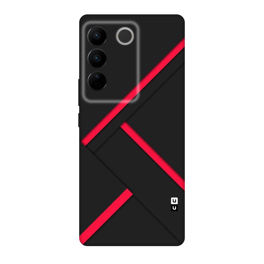 Red Disort Stripes Original Polycarbonate Back Case for Vivo V27