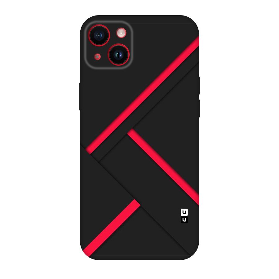 Red Disort Stripes Original Polycarbonate Back Case for iPhone 14 Plus