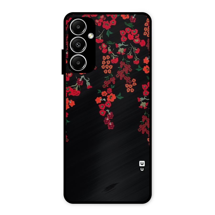 Red Floral Pattern Metal Back Case for Galaxy A05s