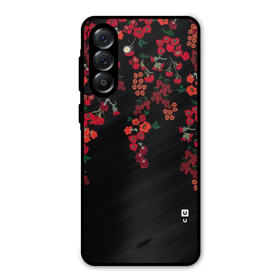 Red Floral Pattern Metal Back Case for Galaxy A56