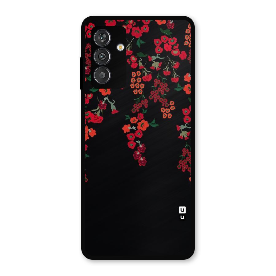 Red Floral Pattern Metal Back Case for Galaxy F13