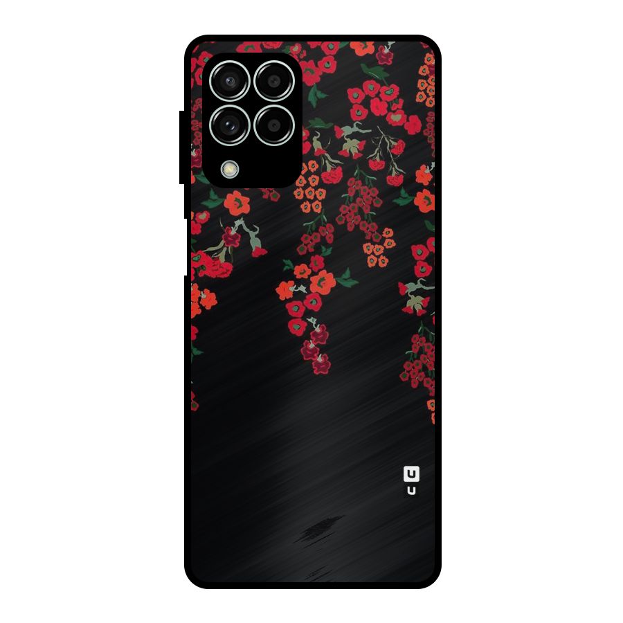 Red Floral Pattern Metal Back Case for Galaxy M33