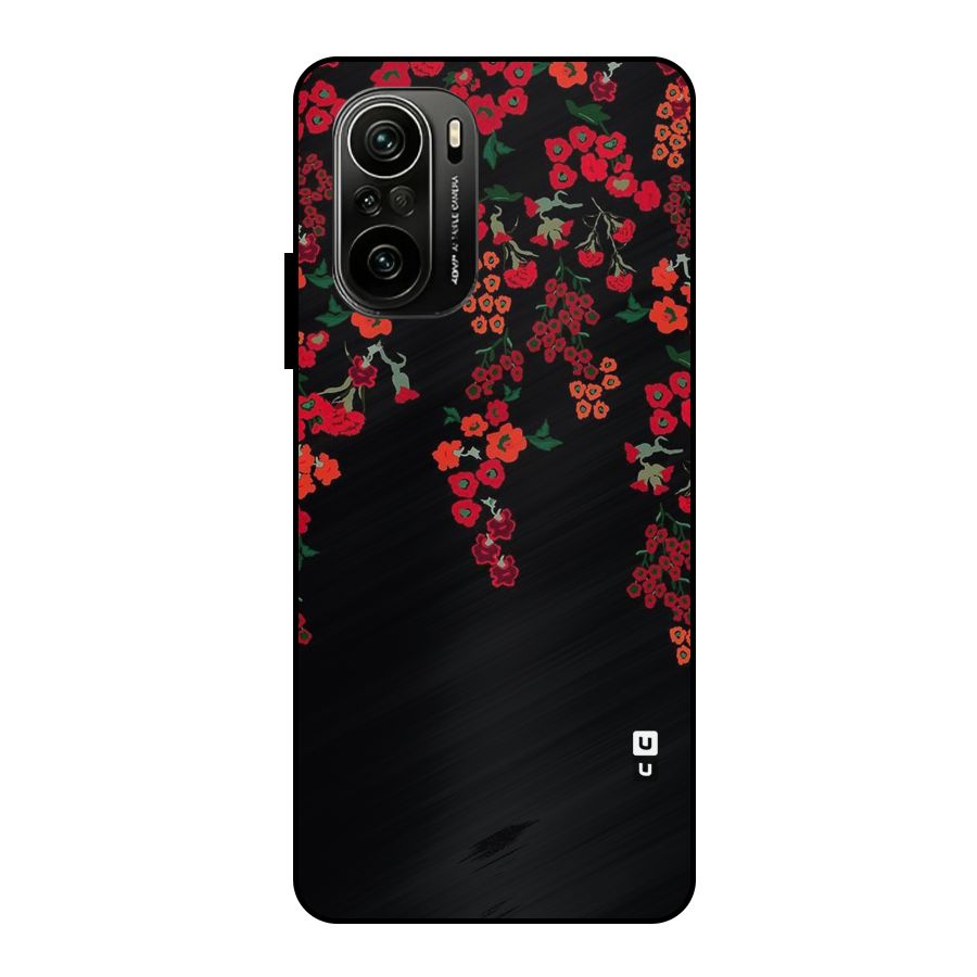 Red Floral Pattern Metal Back Case for Mi 11X Pro