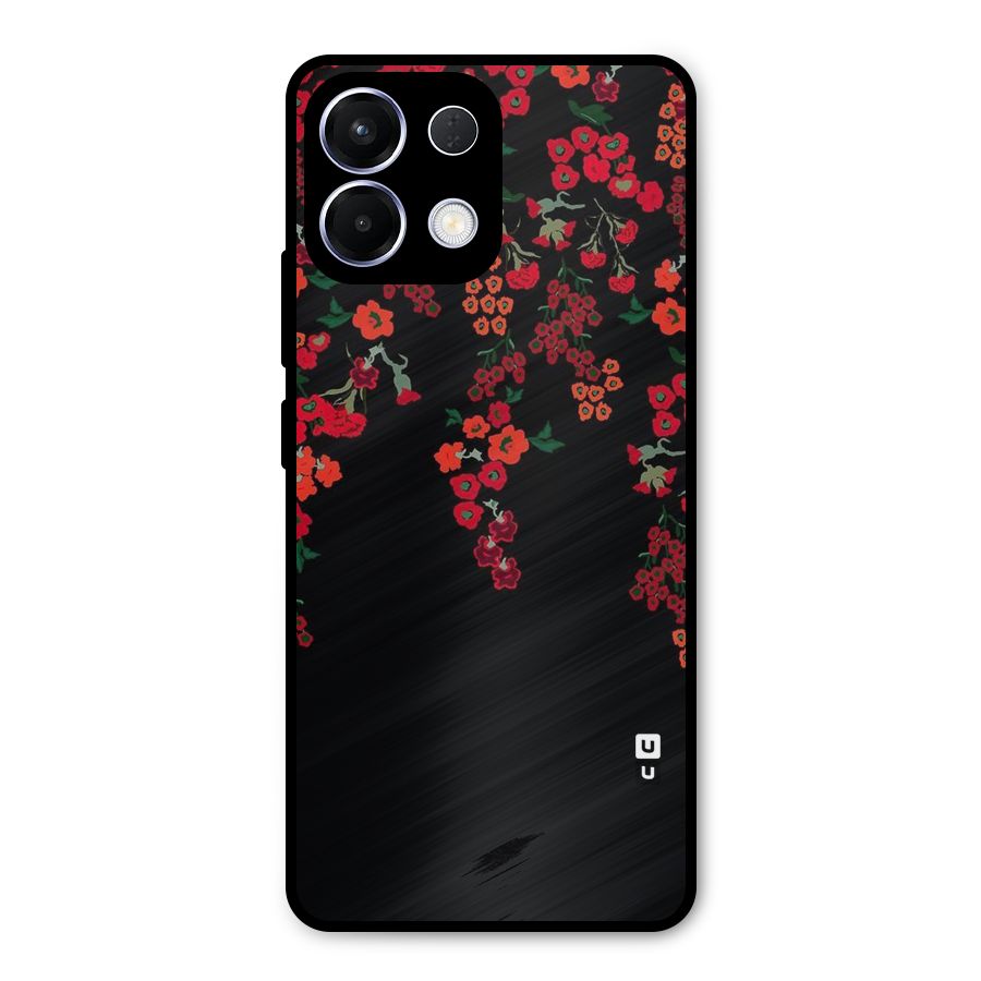 Red Floral Pattern Metal Back Case for Oppo K13