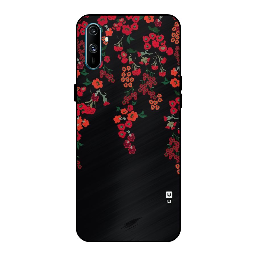 Red Floral Pattern Metal Back Case for Realme C3