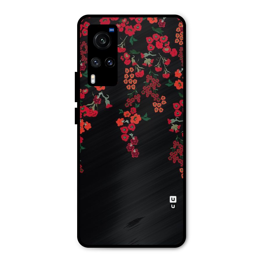Red Floral Pattern Metal Back Case for Vivo X60