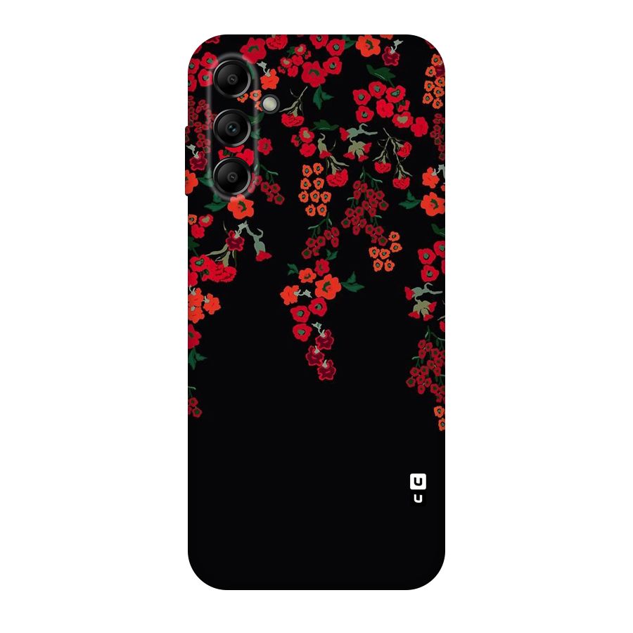 Red Floral Pattern Original Polycarbonate Back Case for Galaxy A14 5G