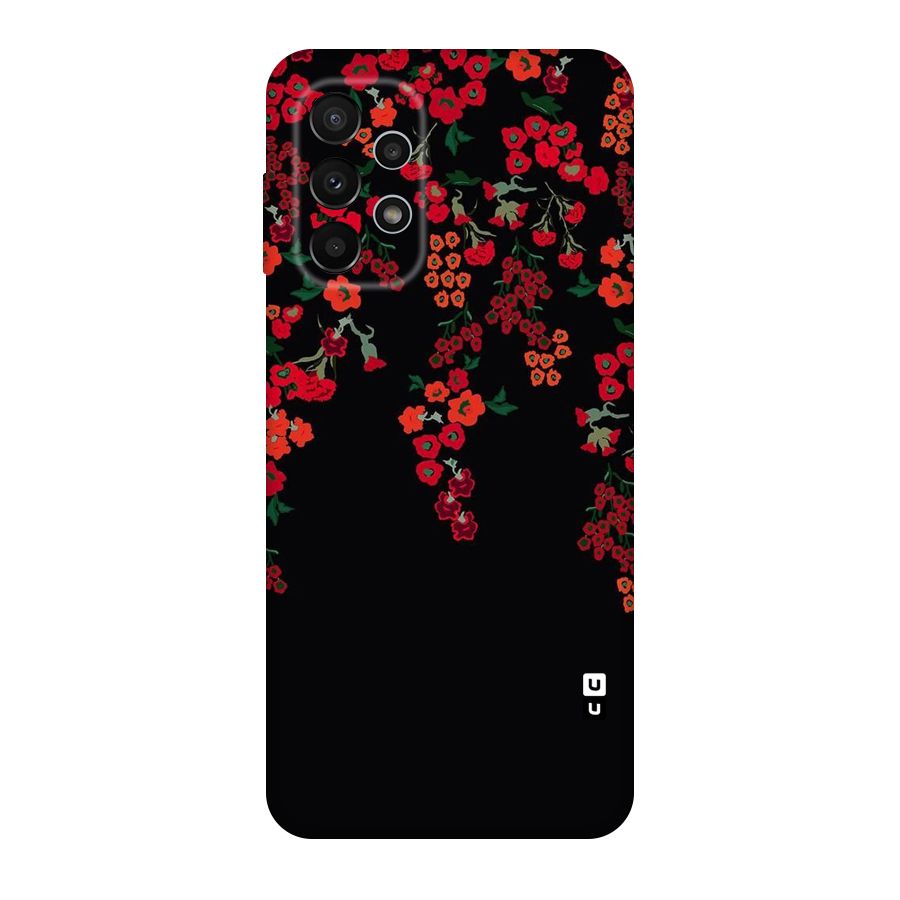Red Floral Pattern Original Polycarbonate Back Case for Galaxy A23