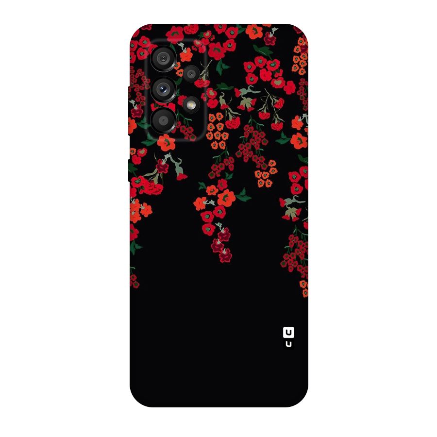 Red Floral Pattern Original Polycarbonate Back Case for Galaxy A73 5G