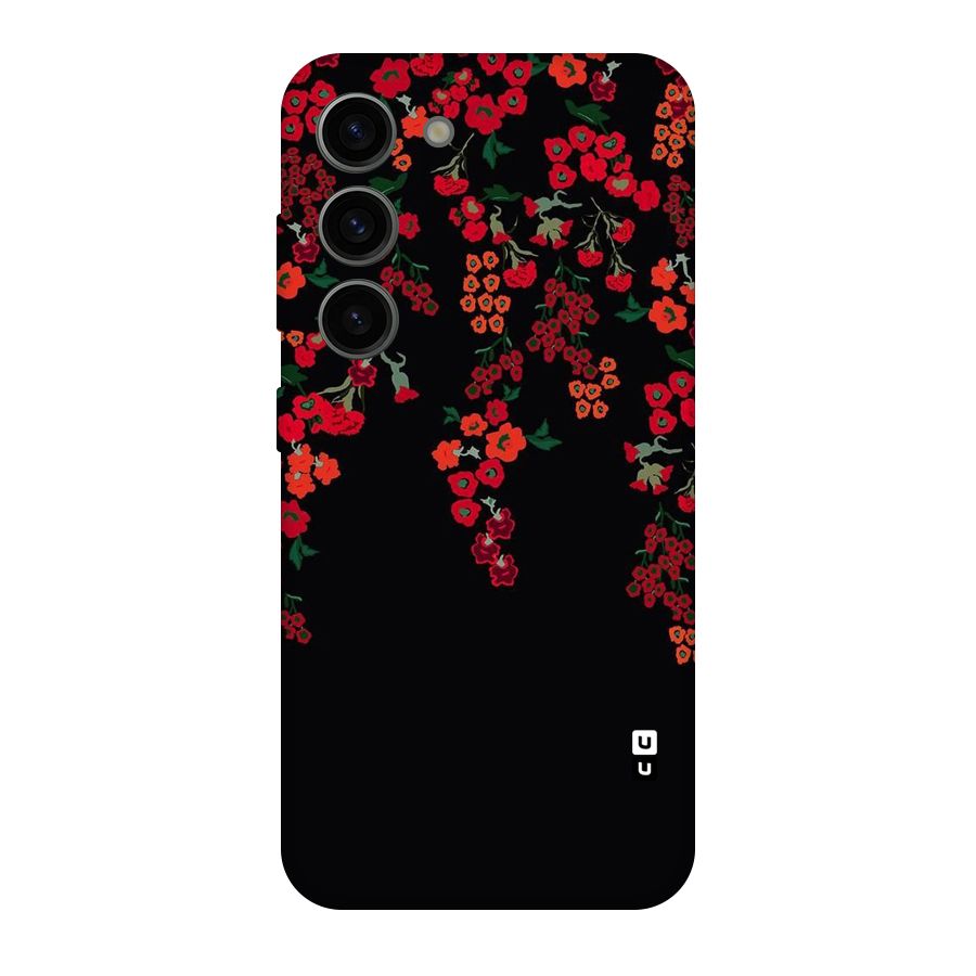 Red Floral Pattern Original Polycarbonate Back Case for Galaxy S23