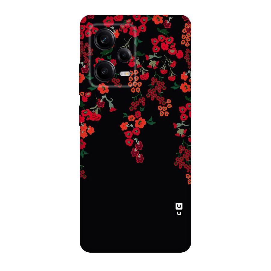 Red Floral Pattern Original Polycarbonate Back Case for Redmi Note 12 Pro