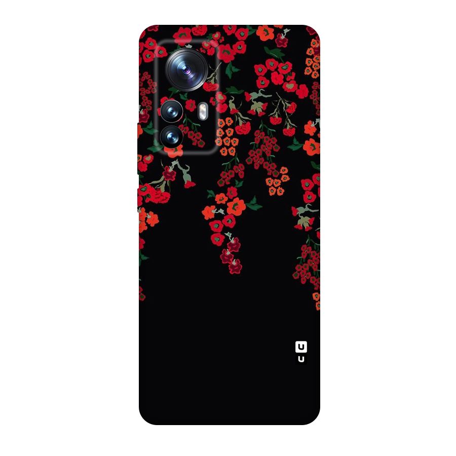 Red Floral Pattern Original Polycarbonate Back Case for Xiaomi 12 Pro