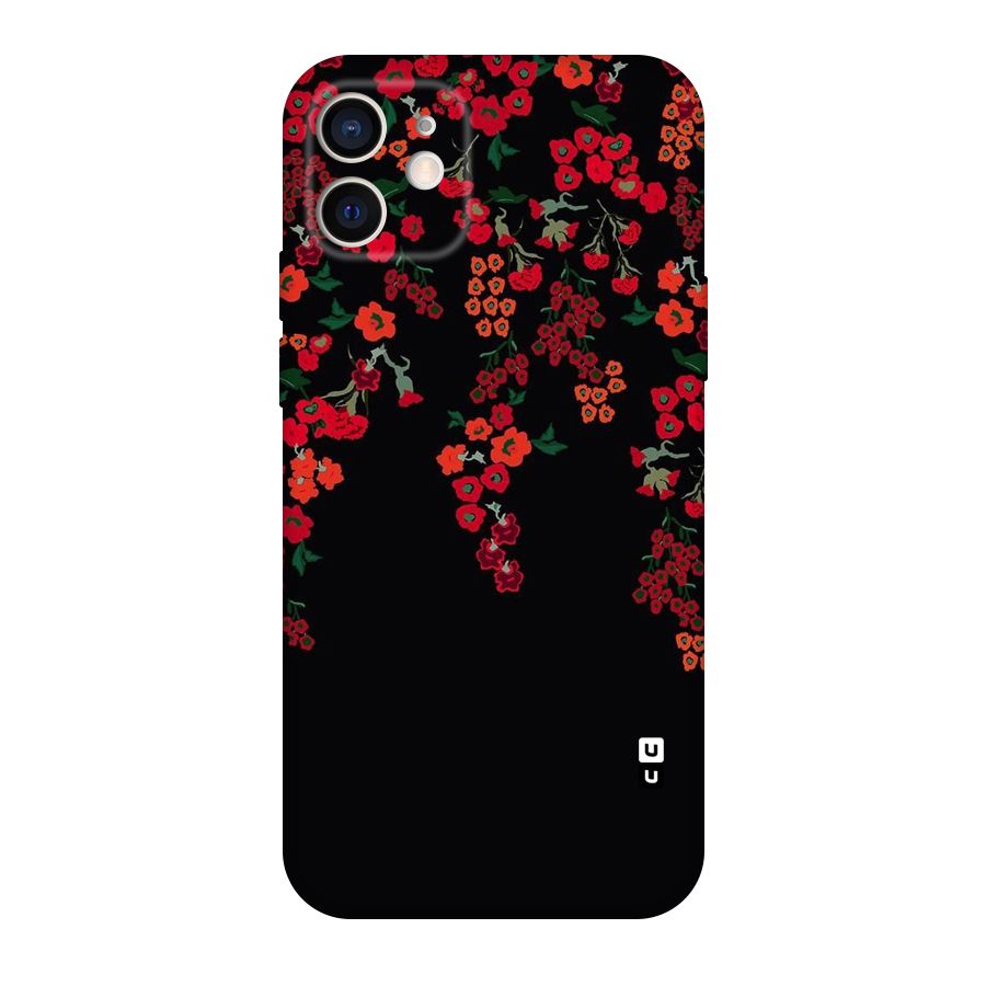 Red Floral Pattern Original Polycarbonate Back Case for iPhone 12