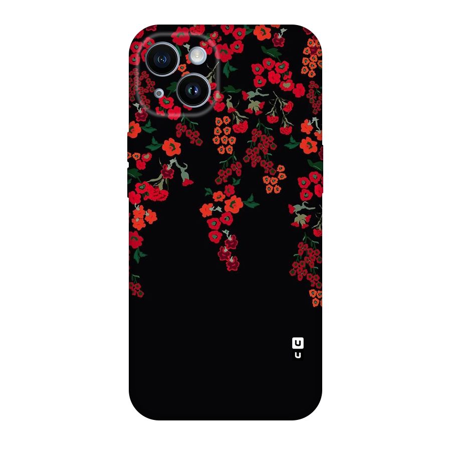 Red Floral Pattern Original Polycarbonate Back Case for iPhone 14