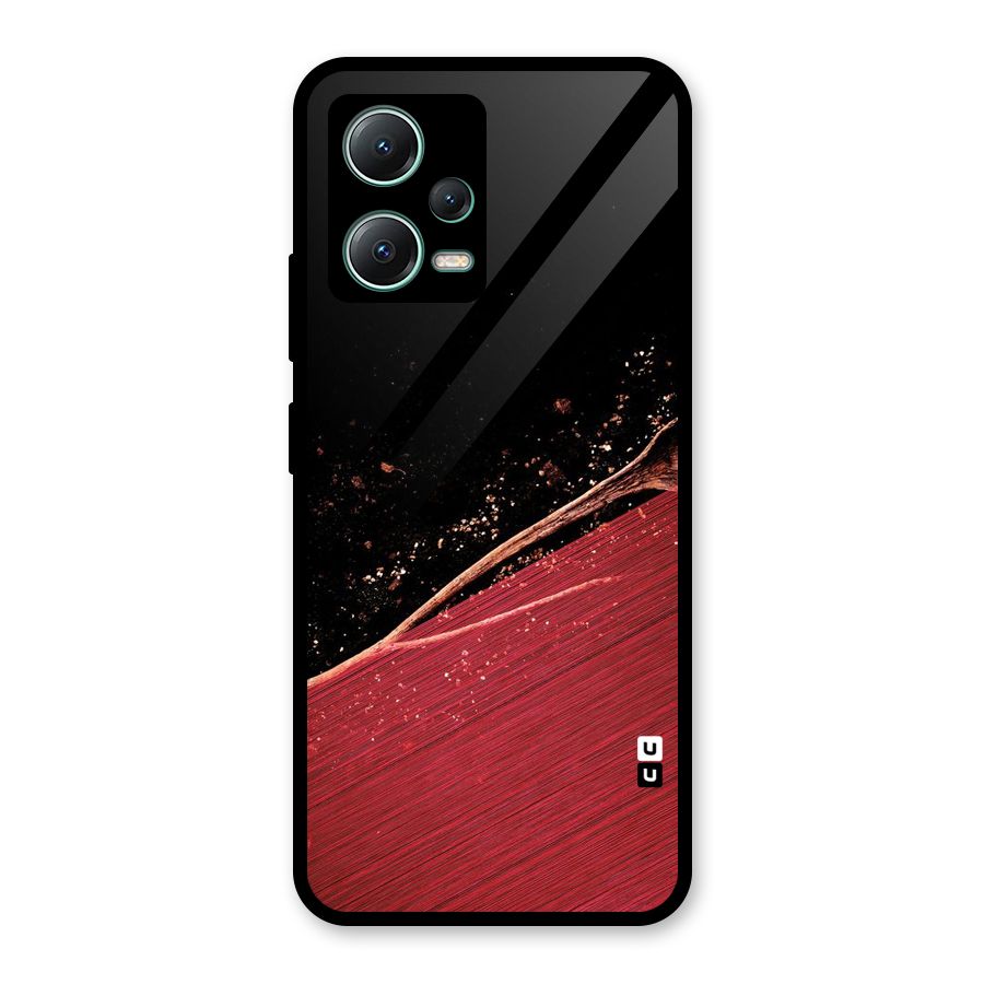 Red Flow Drops Glass Back Case for Poco X5