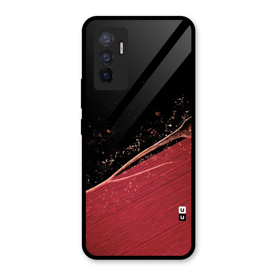 Red Flow Drops Glass Back Case for Vivo V23e