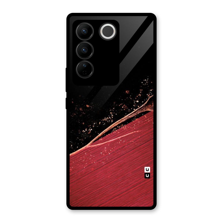 Red Flow Drops Glass Back Case for Vivo V27 Pro