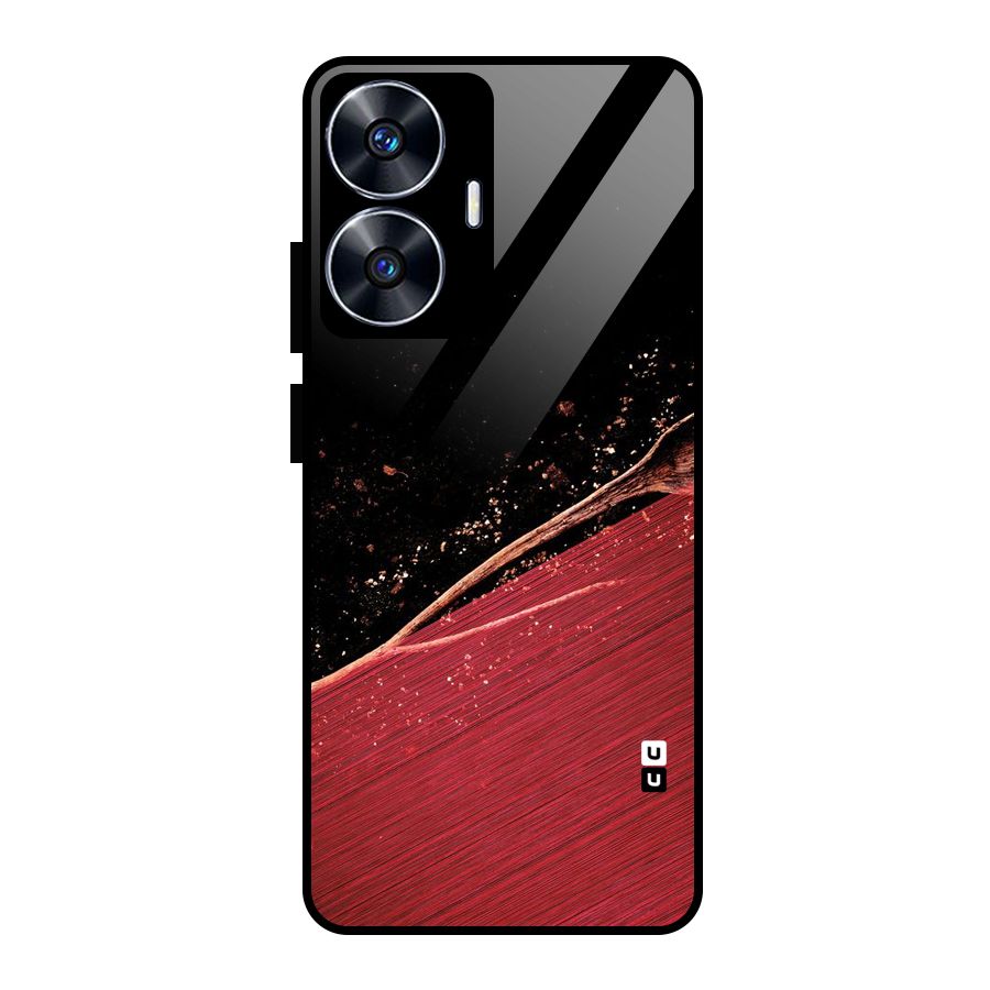 Red Flow Drops Glass Back Case for realme C55
