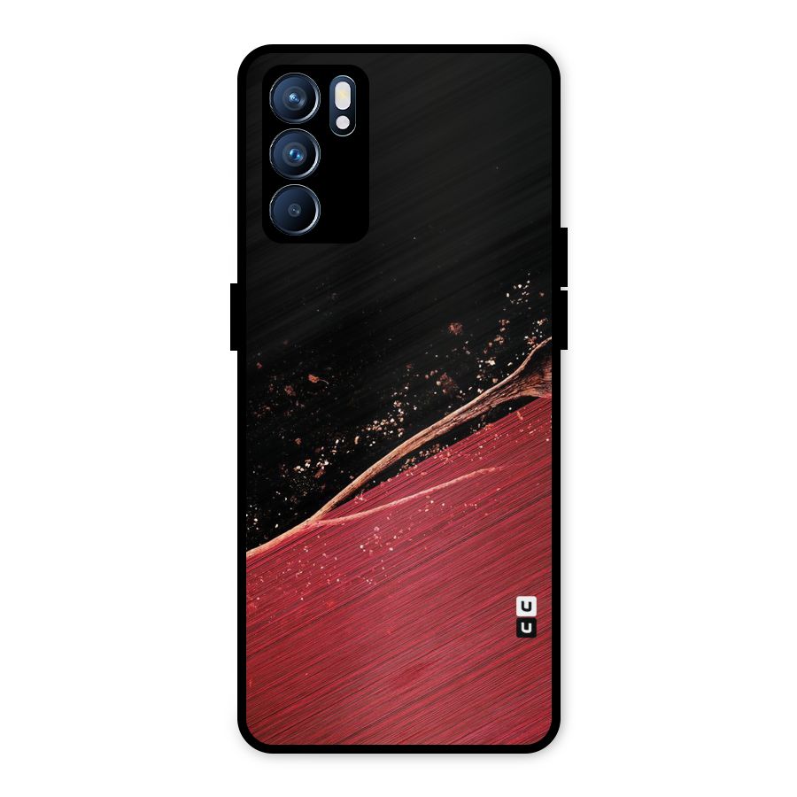 Red Flow Drops Metal Back Case for Oppo Reno6 5G