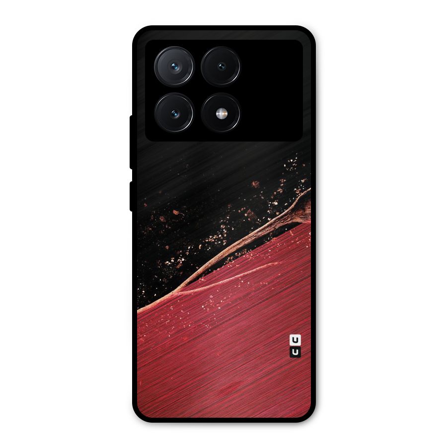 Red Flow Drops Metal Back Case for Poco X6 Pro