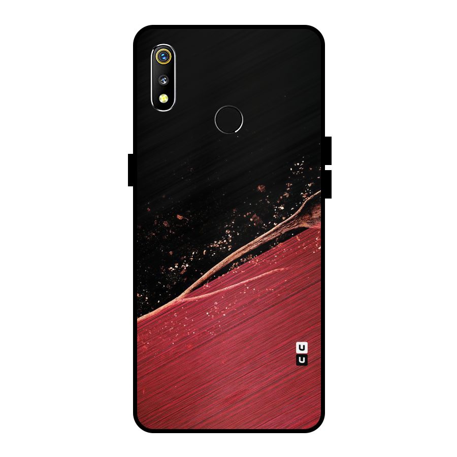Red Flow Drops Metal Back Case for Realme 3i