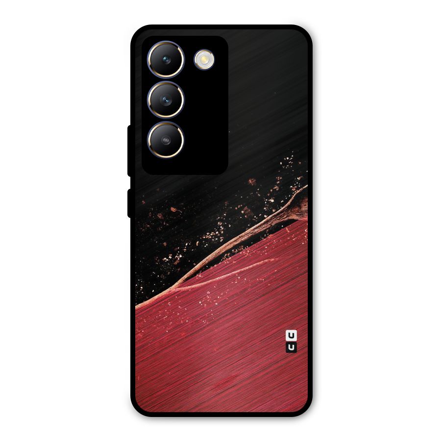 Red Flow Drops Metal Back Case for Vivo T3 5G